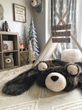 Large Brown Grizzly Bear Rug
